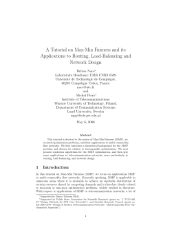 A Tutorial on Max-Min Fairness and its Applications to Routing, Load