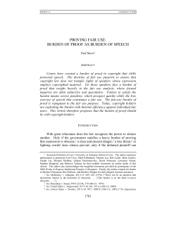 proving fair use: burden of proof as burden of speech