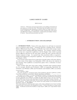 LARGE ROBUST GAMES 1. INTRODUCTION AND EXAMPLES 1.1
