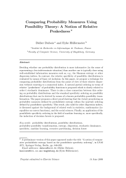 Comparing Probability Measures Using Possibility Theory: A Notion