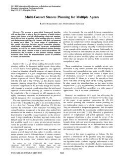 Multi-Contact Stances Planning for Multiple Agents