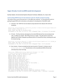 Upper Brushy Creek GeoHMS model development