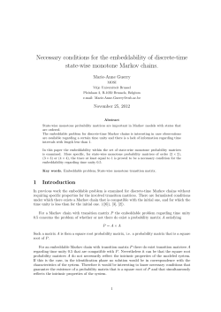 Necessary conditions for the embeddability of discrete