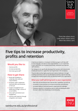 Five tips to increase productivity, profits and retention
