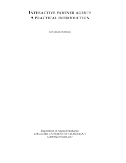 INTERACTIVE PARTNER AGENTS A PRACTICAL INTRODUCTION