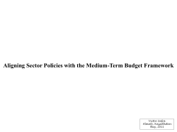Aligning Sector Policies with the Medium-Term Budget