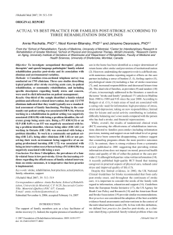 Actual vs best practice for families post