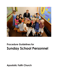 Procedure Guidelines for Sunday School Personnel