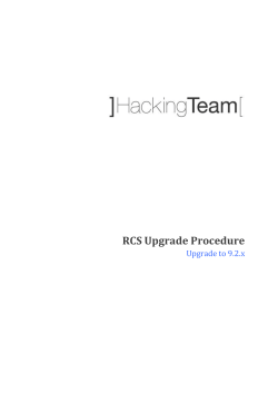 RCS Upgrade Procedure