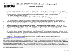 THEME-BASED ACTION PLAN FOR THEME 3: Choose to boost