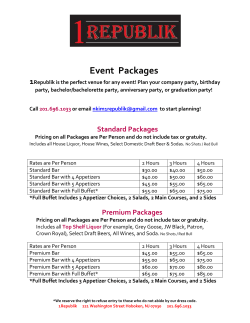 Tonic East Party Packages