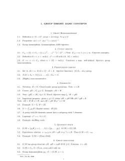 1. GROUP THEORY: BASIC CONCEPTS 1. Group Homomorphisms