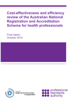 Cost-effectiveness and efficiency review Australia 2014