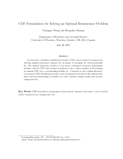 CDF Formulation for Solving an Optimal Reinsurance Problem