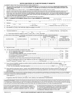 notice and proof of claim for disability benefits
