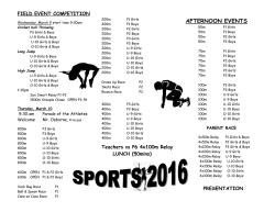 sports day SCHEDULE