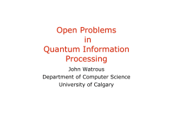 Open Problems in Quantum Information Processing