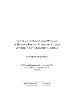 a hedonic pricing model of avatar attributes in a synthetic world