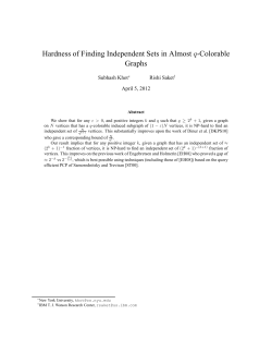 Hardness of Finding Independent Sets in Almost q