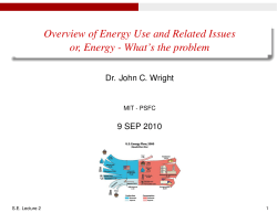 Lecture 1b: Overview of energy use and related issues