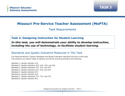 Task 3 Requirements - The Missouri Performance Assessments