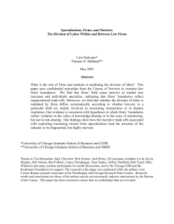 Specialization, Firms, and Markets