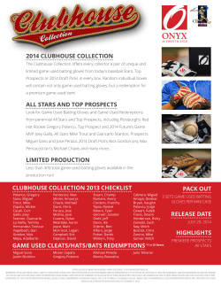 CLUBHOUSE COLLECTION 2013 CHECKLIST GAME USED