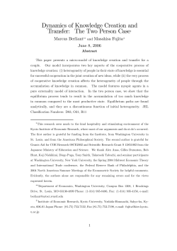 Dynamics of Knowledge Creation and Transfer: The Two Person Case