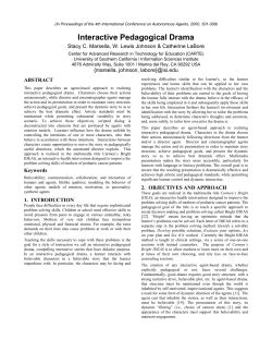 Interactive Pedagogical Drama