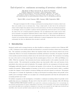 End-of-period vs. continuous accounting of inventory related costs