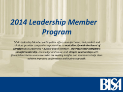 2014 Leadership Member Options BISA Leadership Member