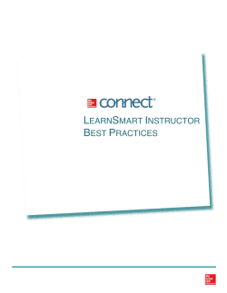 LEARNSMART INSTRUCTOR BEST PRACTICES