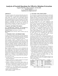 Analysis of Factoid Questions for Effective Relation Extraction