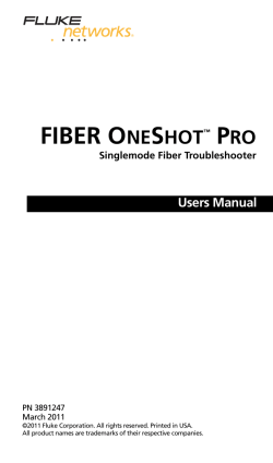 fiber oneshot™ pro - Electrocomponents