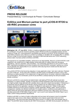 EnSilica and Micrium partner to port &micro;C/OS-III