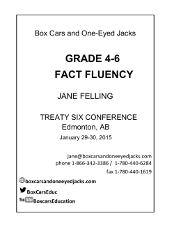 grade 4-6 fact fluency - Box Cars and One
