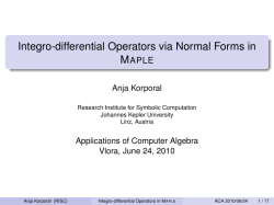 Integro-differential Operators via Normal Forms in Maple