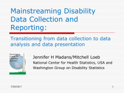 Mainstreaming Disability Data Collection and Reporting: