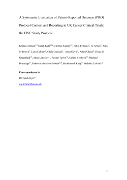 Systematic evaluation of patient-reported outcome (PRO) protocol