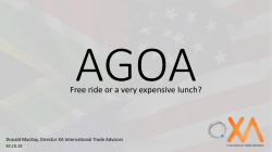 AGOA, Free ride or a very expensive lunch, Donald Mackay