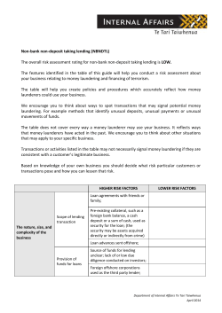 NBNDTL Sector Risk Assessment - Department of Internal Affairs