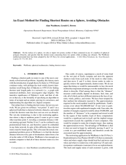 An exact method for finding shortest routes on a sphere, avoiding