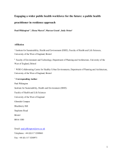 using a public health practitioner in residence approach to engage