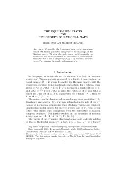 THE EQUILIBRIUM STATES FOR SEMIGROUPS