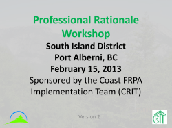 Coast Region FRPA Implementation Team (CRIT)