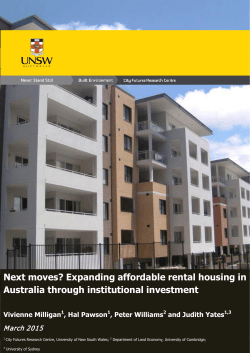 Next moves? Expanding affordable rental housing in Australia