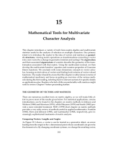 Mathematical Tools for Multivariate Character Analysis