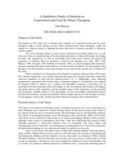 Brescia, T., A Qualitative Study of Intuition as Experienced and Used