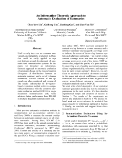 An Information-Theoretic Approach to Automatic