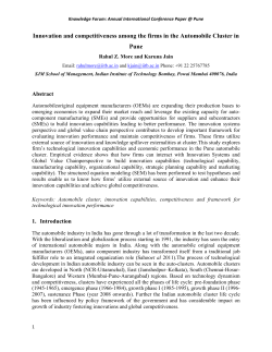 Innovation and competitiveness among the firms in the Automobile
